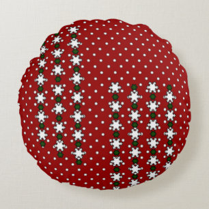Winter Snowflakes Round Cushion