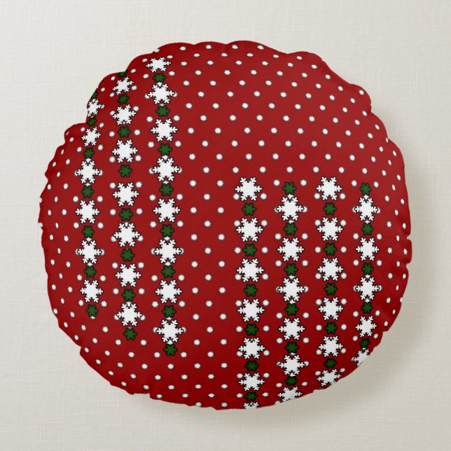 Winter Snowflakes Round Cushion (Front)