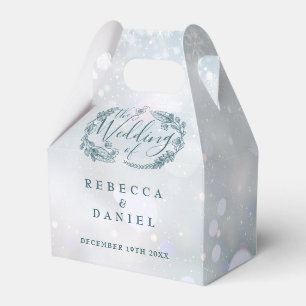 Winter Snowflakes Rustic Floral Wedding Favour Box