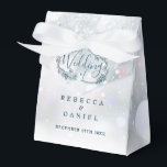 Winter Snowflakes Rustic Floral Wedding Favour Box<br><div class="desc">An elegant winter wedding favour box featuring a pretty hand-drawn floral garland on a snowflake background. A perfect way to say thank you to your guests! Designed by Thisisnotme©</div>