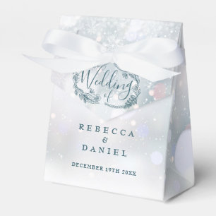 Winter Snowflakes Rustic Floral Wedding Favour Box