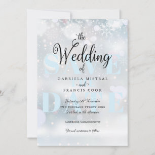 Winter Snowflakes Save The Date