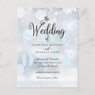 Winter Snowflakes Save the Date Announcement Postcard