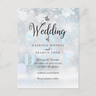 Winter Snowflakes Save the Date Card