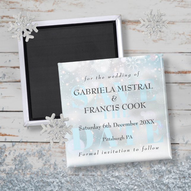 Winter Snowflakes Save the Date Magnet (Creator Uploaded)
