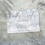 Winter Snowflakes Script Heart Kindly Reply RSVP Card<br><div class="desc">A simple elegant winter snowflakes script heart kindly reply RSVP card with your details set in chic typography. Designed by Thisisnotme©</div>