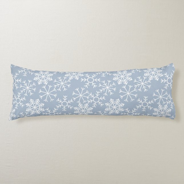 Winter SNOWFLAKES seamless pattern + your ideas Body Cushion (Front)