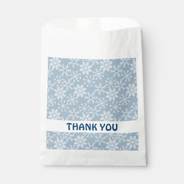 Winter SNOWFLAKES seamless pattern + your ideas Favour Bag (Front)