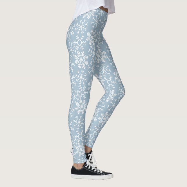 Winter SNOWFLAKES seamless pattern + your ideas Leggings (Right)