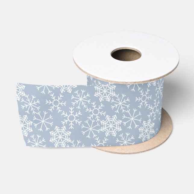Winter SNOWFLAKES seamless pattern + your ideas Satin Ribbon (Spool)