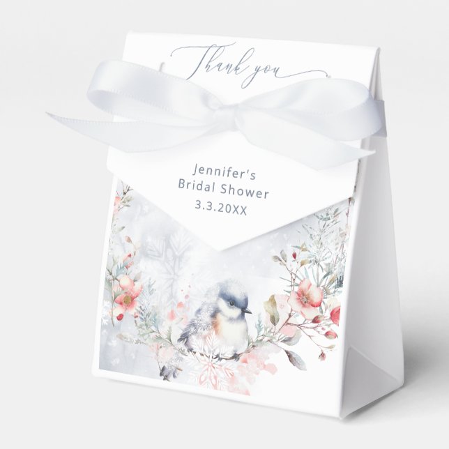 Winter snowflakes Snow in Love bridal Thank you Favour Box (Front Side)