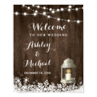Winter Snowflakes String Lights Wedding Sign