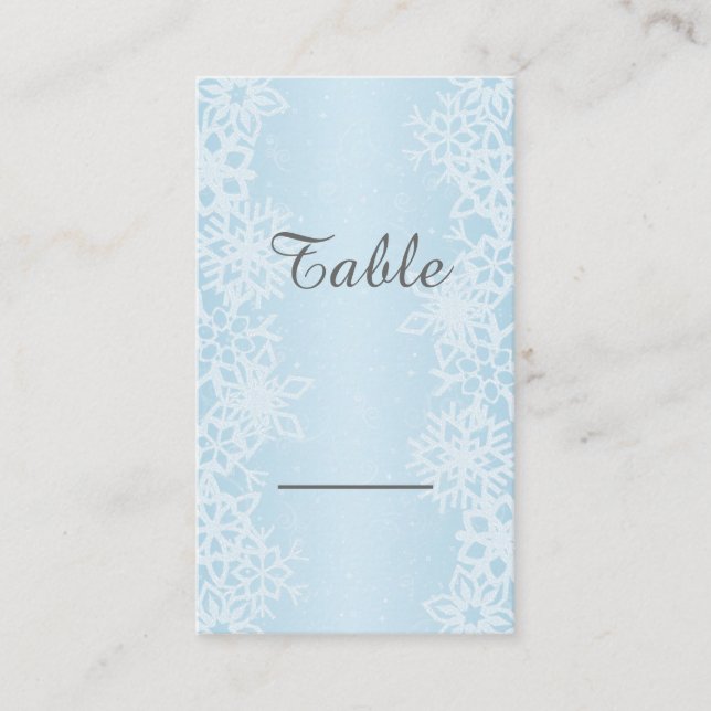 Winter Snowflakes Table Card (Front)