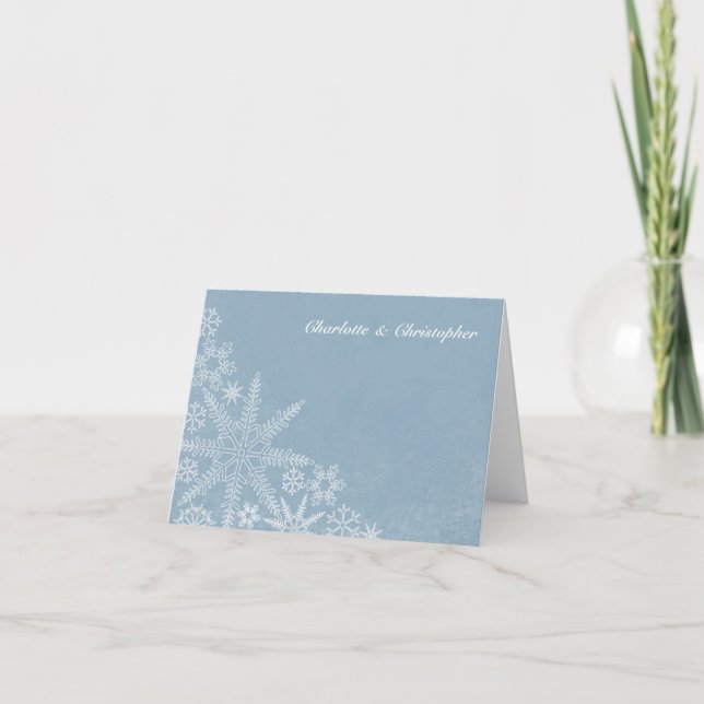 Winter Snowflakes Thank You Note Cards (Front)