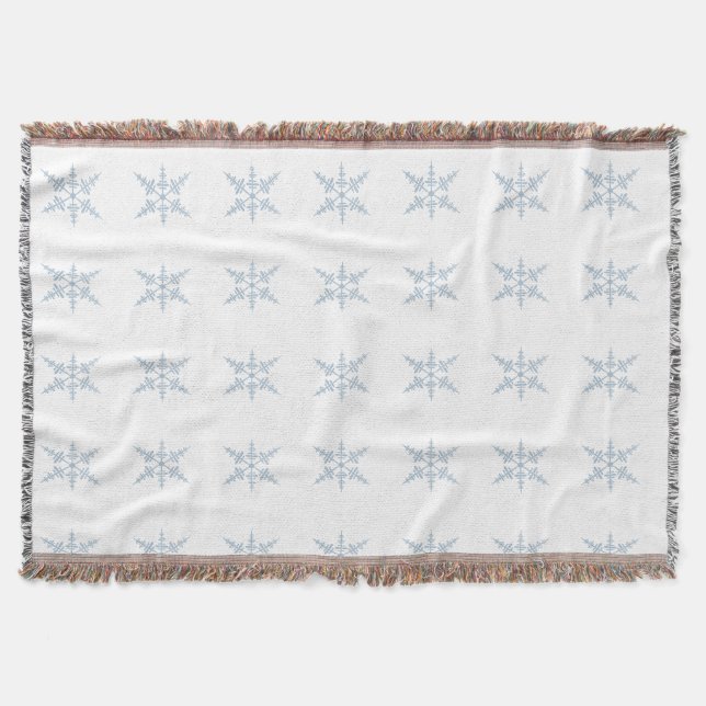 Winter Snowflakes Throw Blanket (Front)