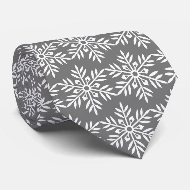 Winter Snowflakes Tie (Rolled)