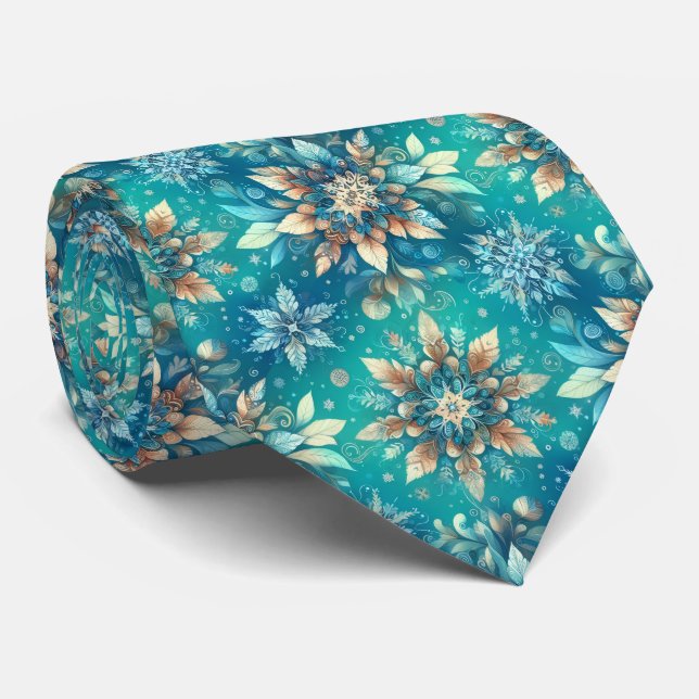 Winter Snowflakes  Tie (Rolled)