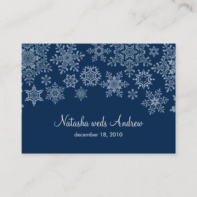 Winter Snowflakes Wedding Directions Enclosure Card (Front)