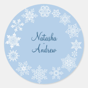 Winter Snowflakes Wedding Envelope Seal Sticker