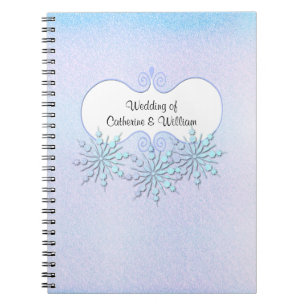 Winter Snowflakes Wedding Guest Sign In Notebook