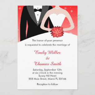 Winter Snowflakes Wedding Invitation Bride Groom