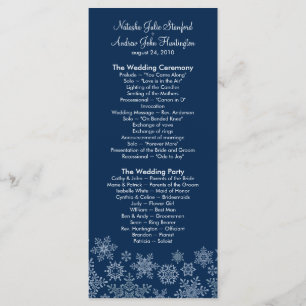 Winter Snowflakes Wedding Program Photo Keepsake