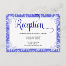Winter Snowflakes Wedding Reception Card