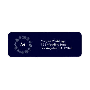 Winter Snowflakes Wedding Return Address Label