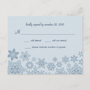Winter Snowflakes Wedding RSVP Card