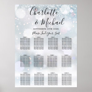 Winter Snowflakes Wedding Seating Chart