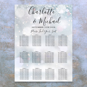 Winter Snowflakes Wedding Seating Chart