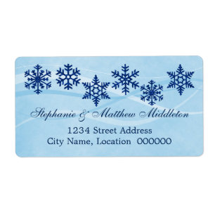 Winter Snowflakes Wedding Shipping Labels
