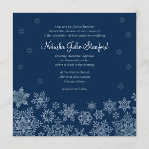 Winter Snowflakes Wedding Square Invitation Card