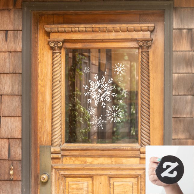Winter Snowflakes Window Cling (Home Door)