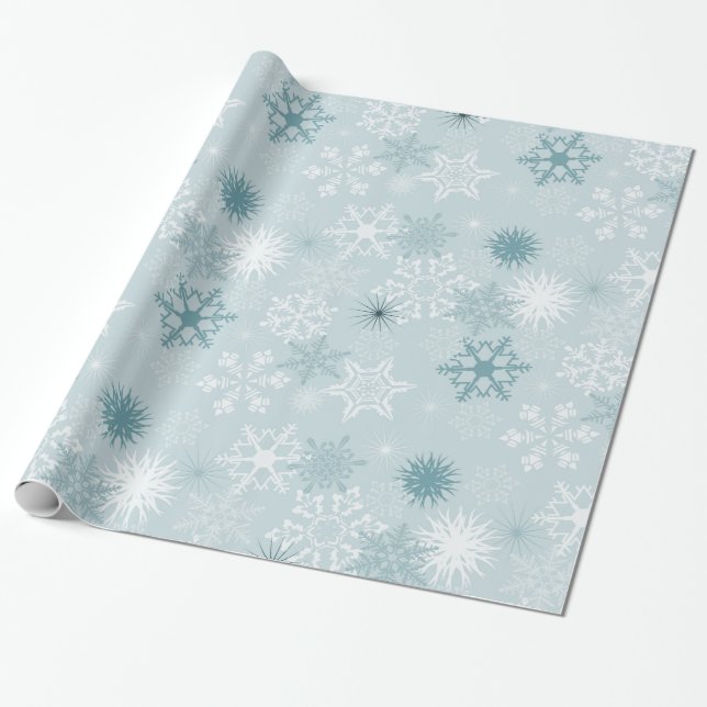 Winter Snowflakes Wrapping Paper (Unrolled)