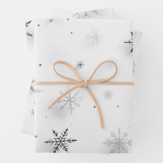 Winter snowflakes  wrapping paper sheet (In situ)