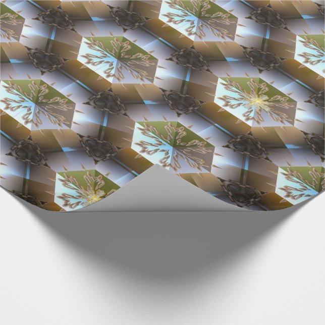 Winter Snowgage Flakes Christmas Modern Wrapping Paper (Corner)