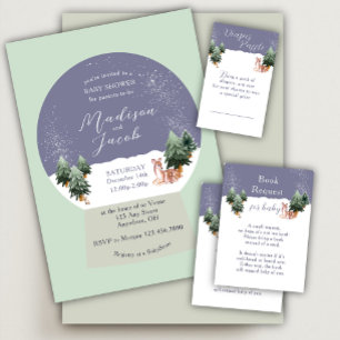 Winter Snowglobe Diaper Raffle Enclosure Card