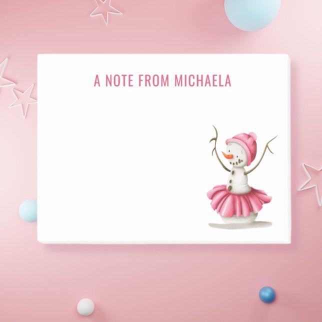 Winter Snowman Ballet Dancer Post-it Notes (Creator Uploaded)