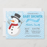 Winter Snowman Boy Baby Shower Invitation