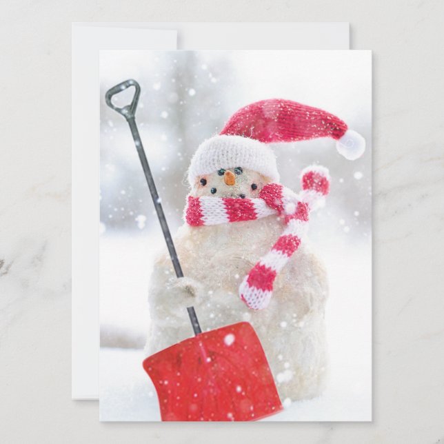 Winter Snowman Christmas Greeting Card (Front)