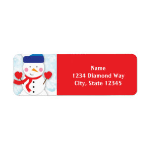 Winter Snowman Christmas Holiday Address Labels