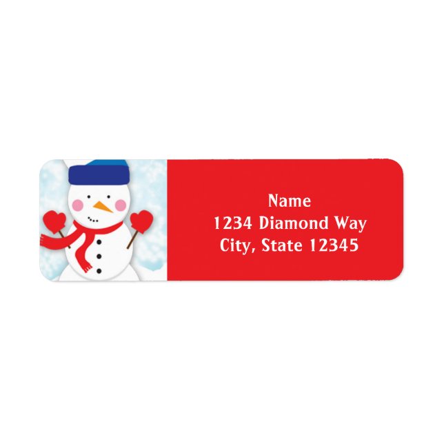 Winter Snowman Christmas Holiday Address Labels (Front)