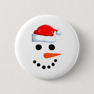 Winter Snowman Face Costume Christmas Snowman  6 Cm Round Badge