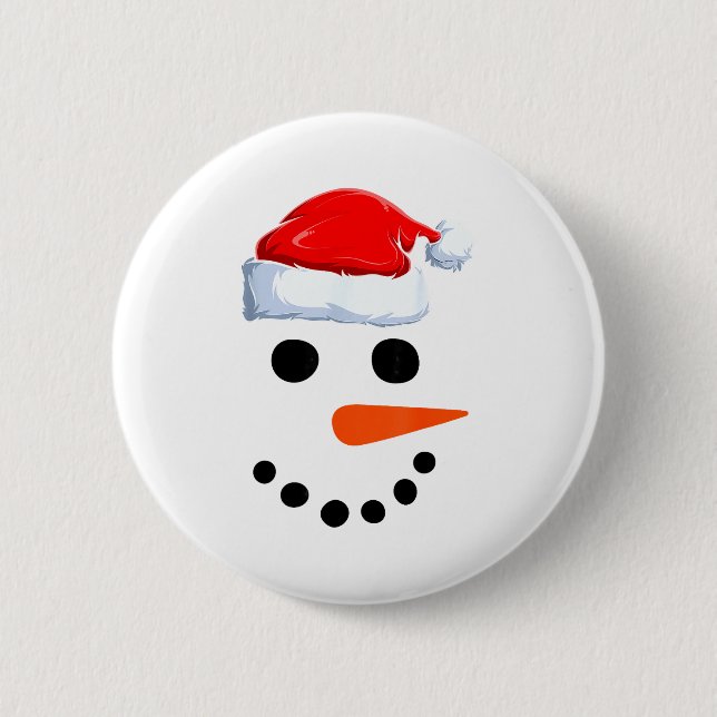 Winter Snowman Face Costume Christmas Snowman  6 Cm Round Badge (Front)