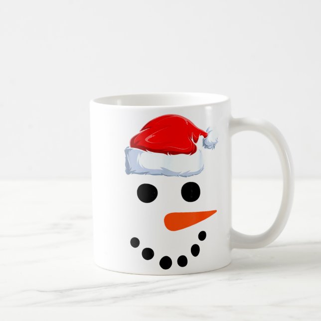 Winter Snowman Face Costume Christmas Snowman  Coffee Mug (Right)