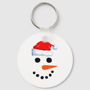 Winter Snowman Face Costume Christmas Snowman  Key Ring