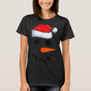 Winter Snowman Face Costume Christmas Snowman T-Shirt