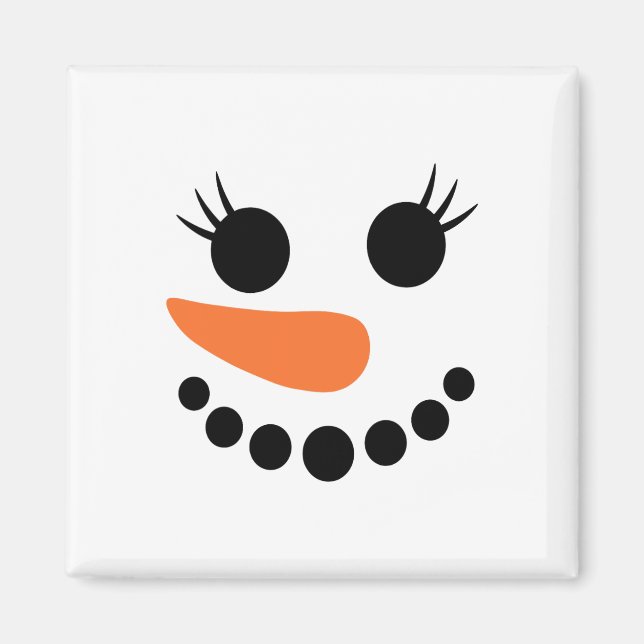 Winter Snowman Face Eyelashes Christmas Xmas For G Magnet (Front)