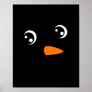 Winter Snowman Face Eyelashes Christmas Xmas For G Poster